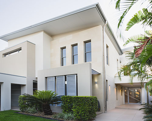 single-family white home